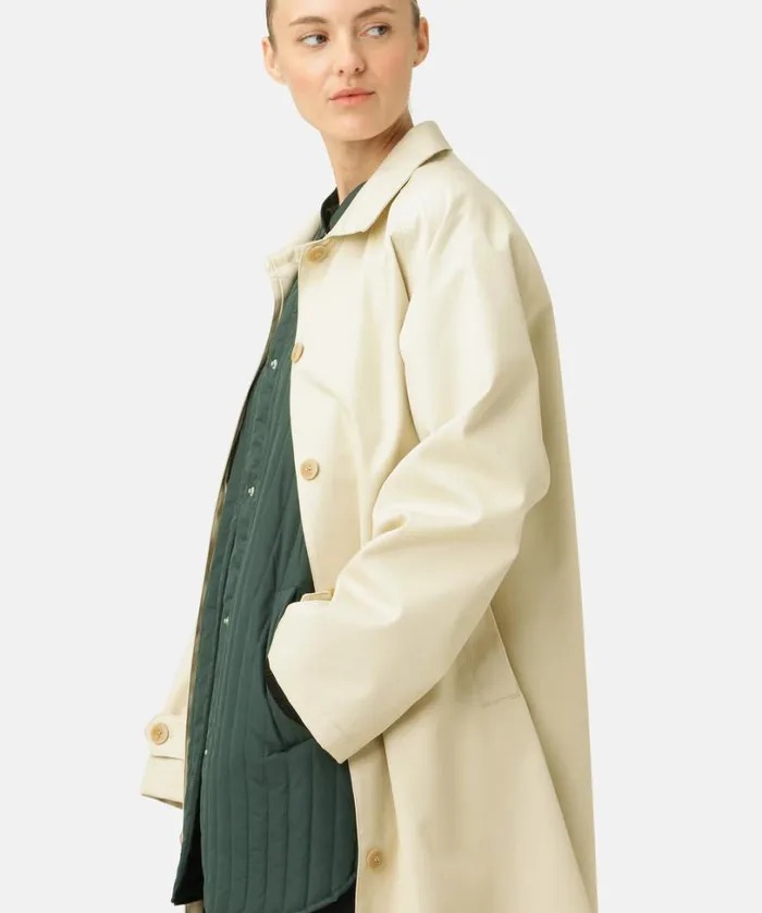 Cotten Rain Coat 8211 Bleached Sand Outerwear Ilse Jacobsen All Jackets And Coats