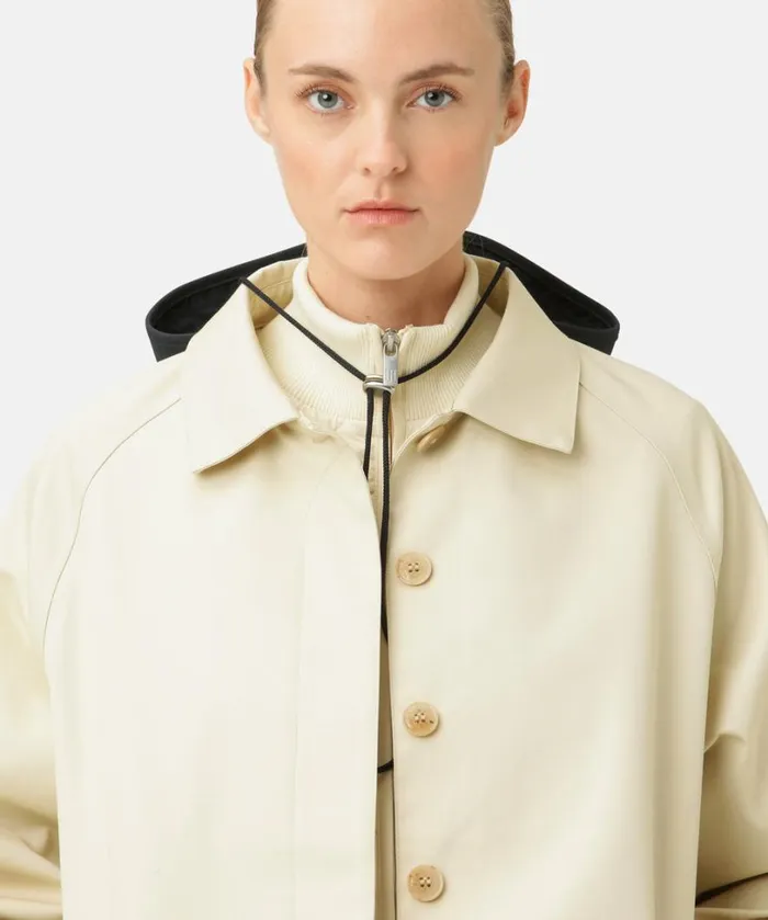 Cotten Rain Coat 8211 Bleached Sand Outerwear Ilse Jacobsen All Jackets And Coats