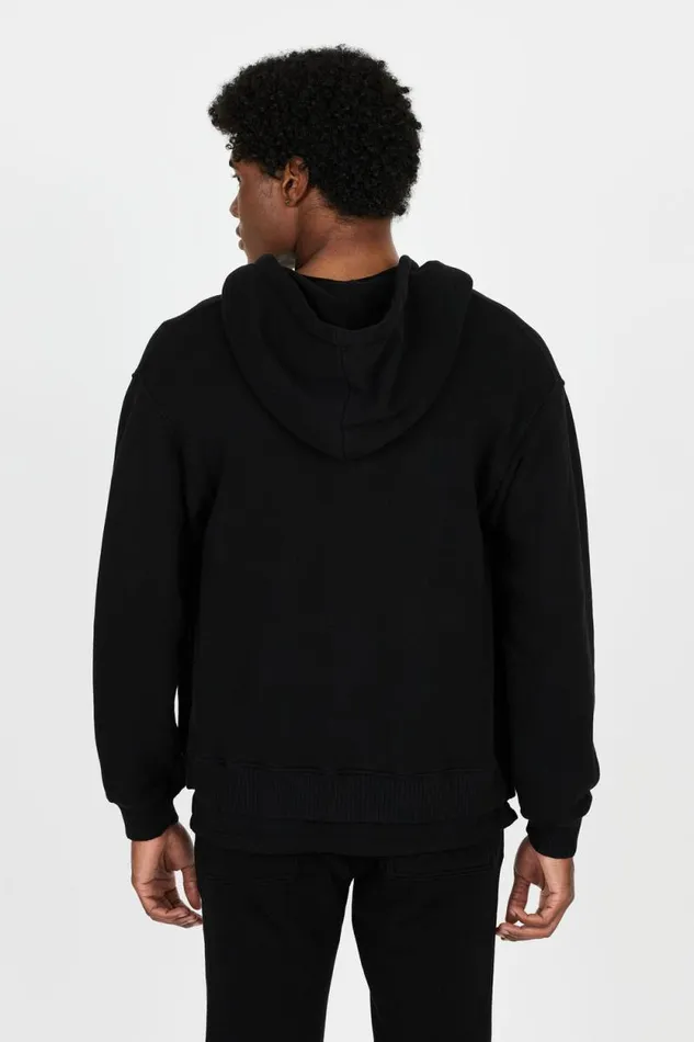 COTTON CITIZEN SWEATSHIRTS Bronx Zip Hoodie Sale Jet Black 8211 Men
