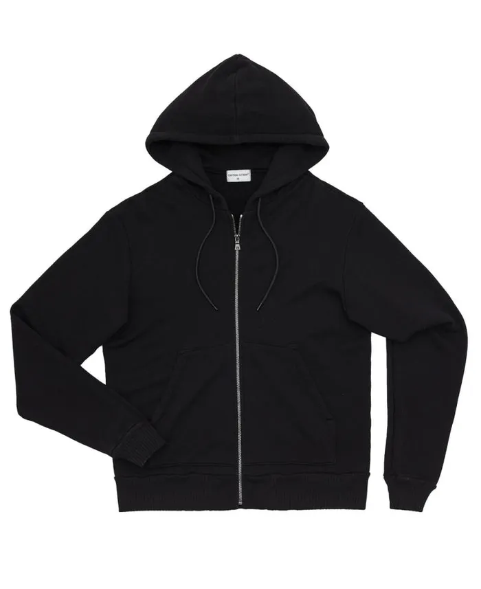 COTTON CITIZEN SWEATSHIRTS Bronx Zip Hoodie Sale Jet Black 8211 Men
