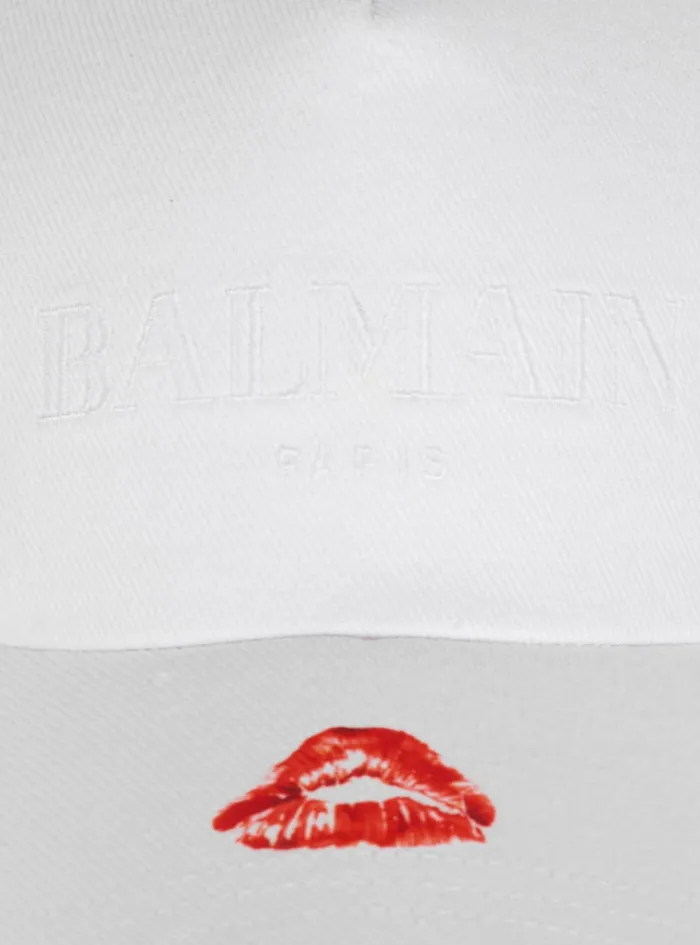 Cotton Kiss Cap White Men Balmain Hats And Caps