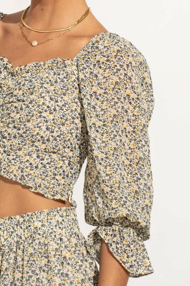 Courtney Cropped Top 8211 FINAL SALE Blue Women Bohme Tops