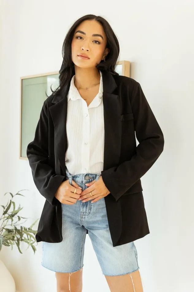 Crystal Blazer In Black Black Women Bohme Jackets and Blazers