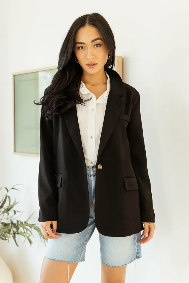 Crystal Blazer In Black Black Women Bohme Jackets and Blazers