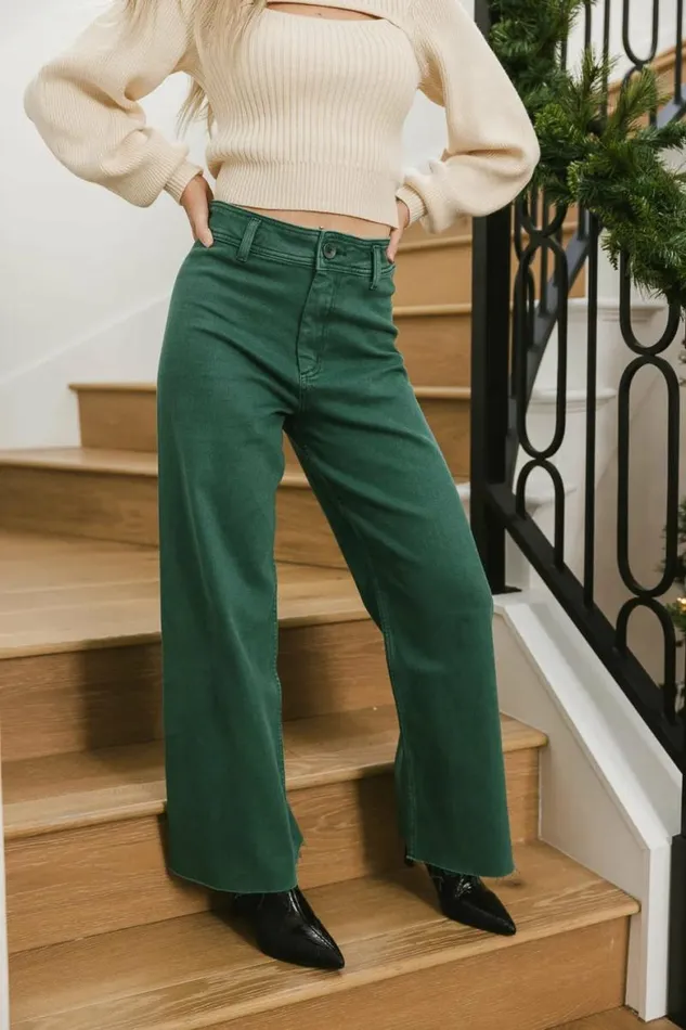 Darian Pants In Green Green Women Bohme Denim