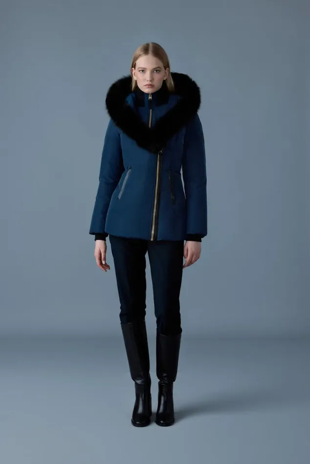 Downs and Jackets Women Mackage ADALI Down Coat With Blue Fox Fur Signature Mackage Collar Navygold Downs and Jackets Women Mackage ADALI Down Coat With Blue Fox Fur Signature Mackage Collar Navygold