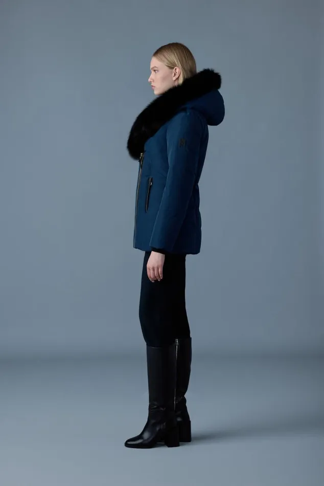Downs and Jackets Women Mackage ADALI Down Coat With Blue Fox Fur Signature Mackage Collar Navygold Downs and Jackets Women Mackage ADALI Down Coat With Blue Fox Fur Signature Mackage Collar Navygold