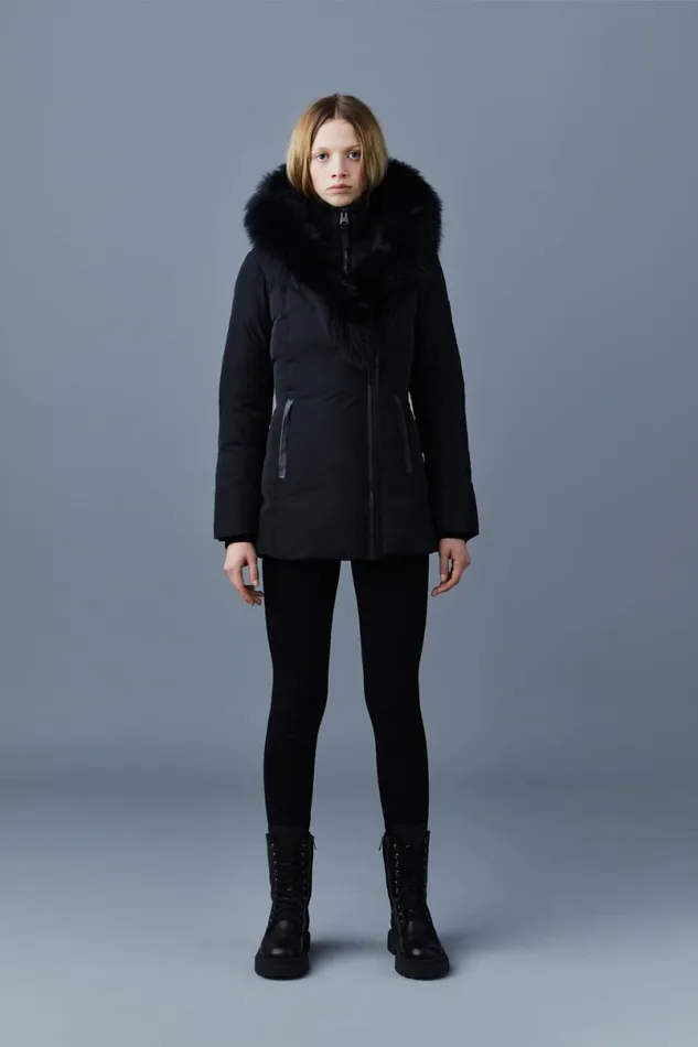 Downs and Jackets Women Mackage ADALI Down Coat With Blue Fox Fur Signature Mackage Collar Navygold Downs and Jackets Women Mackage ADALI Down Coat With Blue Fox Fur Signature Mackage Collar Navygold
