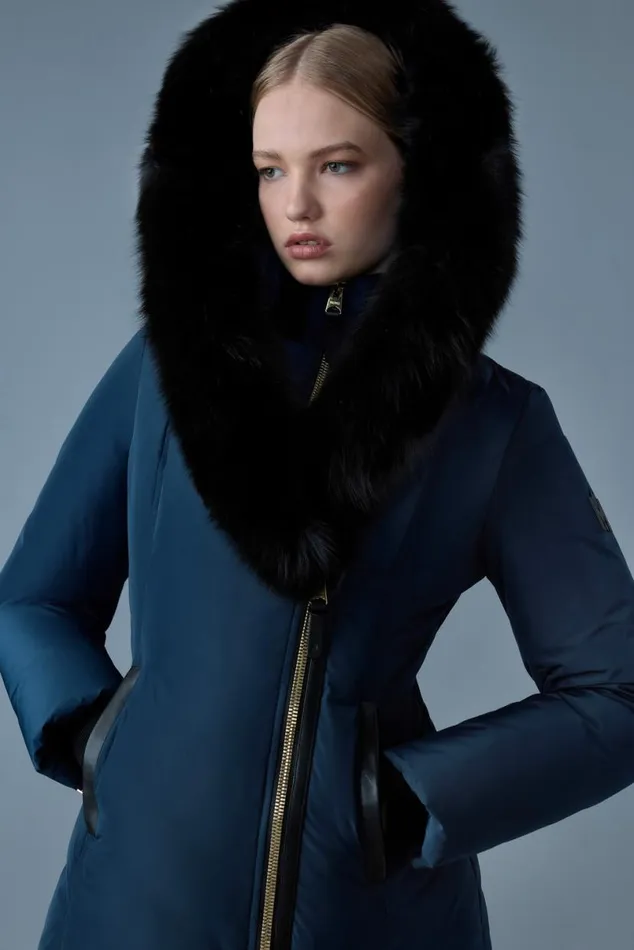 Downs and Jackets Women Mackage ADALI Down Coat With Blue Fox Fur Signature Mackage Collar Navygold Downs and Jackets Women Mackage ADALI Down Coat With Blue Fox Fur Signature Mackage Collar Navygold