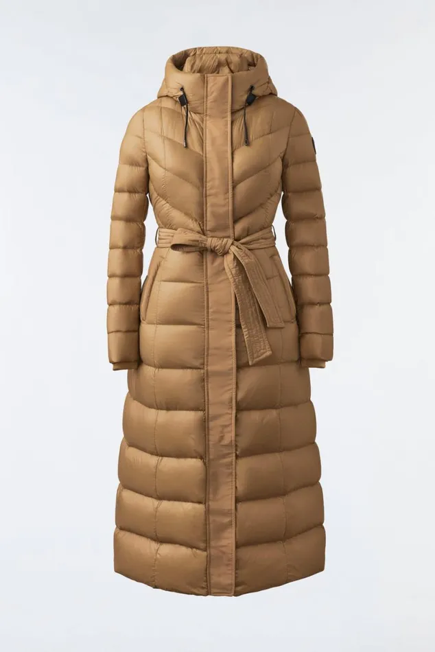 Downs and Jackets Women Mackage CALINA Lustrous Down Maxi Coat Cream