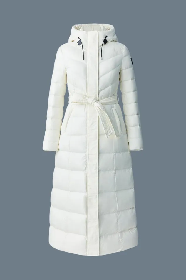 Downs and Jackets Women Mackage CALINA Lustrous Down Maxi Coat Cream