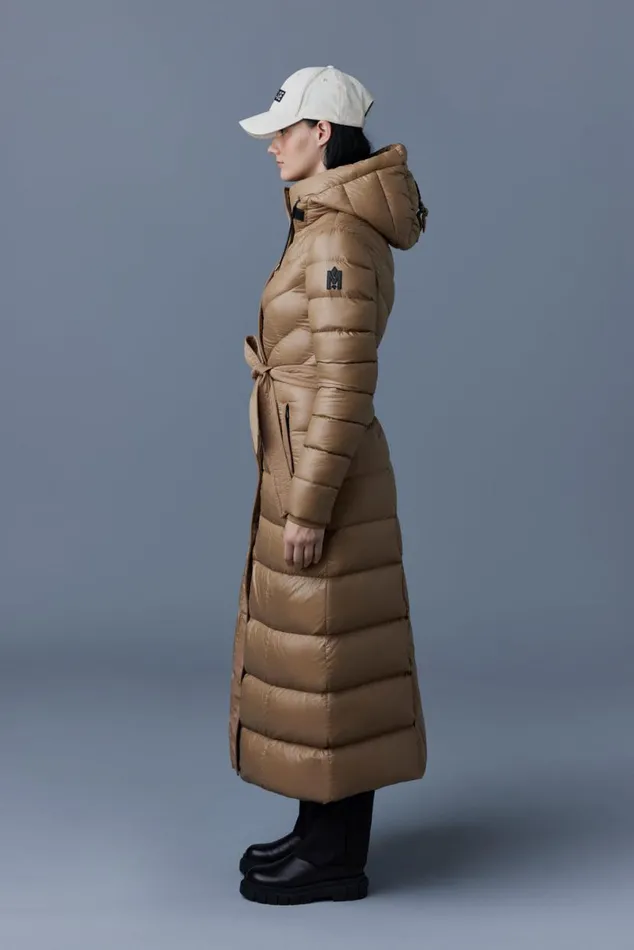 Downs and Jackets Women Mackage CALINA Lustrous Down Maxi Coat Cream