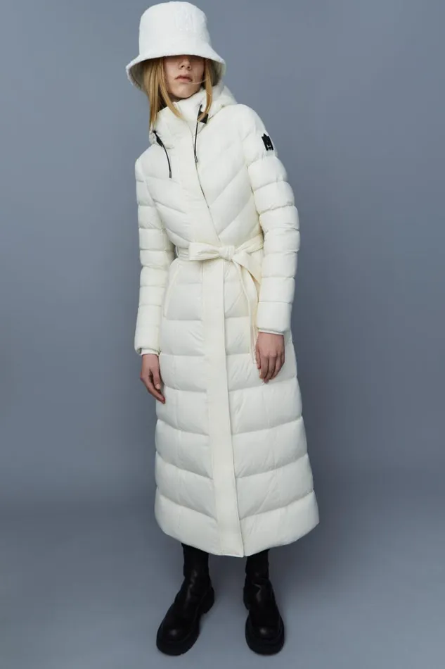 Downs and Jackets Women Mackage CALINA Lustrous Down Maxi Coat Cream
