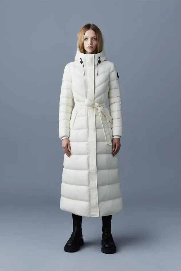 Downs and Jackets Women Mackage CALINA Lustrous Down Maxi Coat Cream