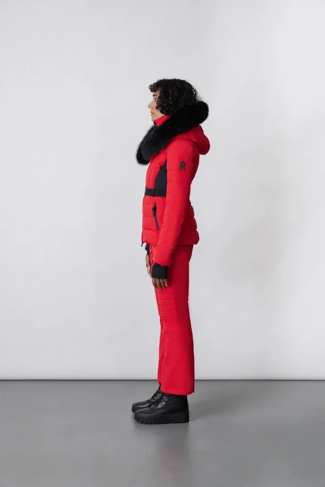 Downs and Jackets Women Mackage ELITA Down Ski Jacket With Removable Blue Fox Fur Trim Black Downs and Jackets Women Mackage ELITA Down Ski Jacket With Removable Blue Fox Fur Trim Black