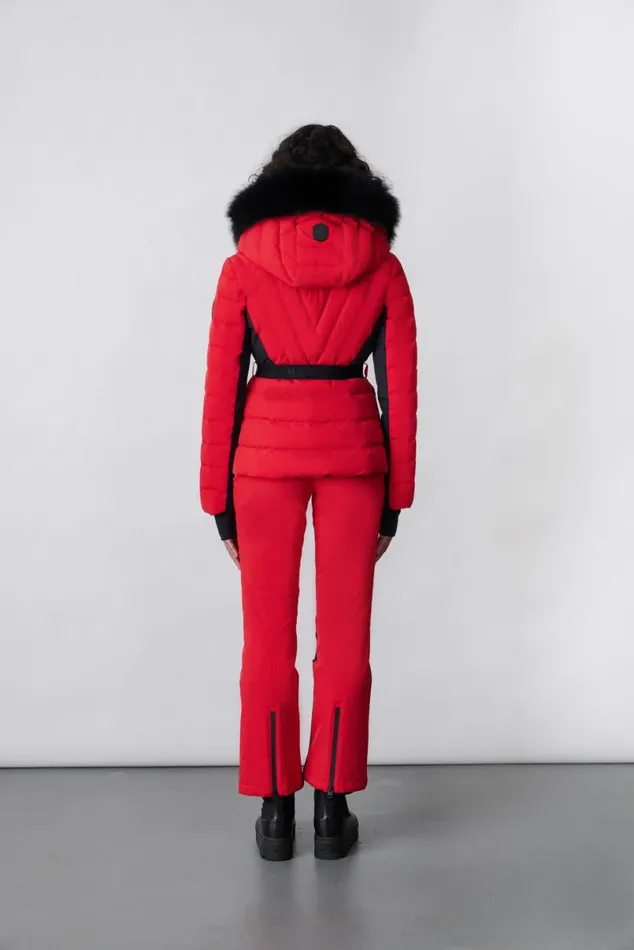 Downs and Jackets Women Mackage ELITA Down Ski Jacket With Removable Blue Fox Fur Trim Black Downs and Jackets Women Mackage ELITA Down Ski Jacket With Removable Blue Fox Fur Trim Black
