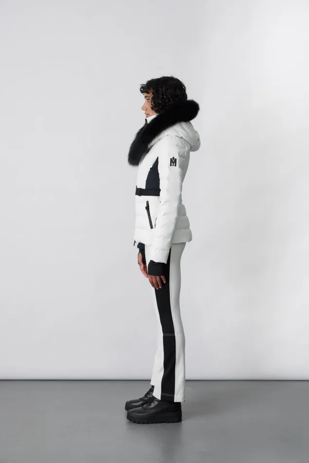 Downs and Jackets Women Mackage ELITA Down Ski Jacket With Removable Blue Fox Fur Trim Black Downs and Jackets Women Mackage ELITA Down Ski Jacket With Removable Blue Fox Fur Trim Black