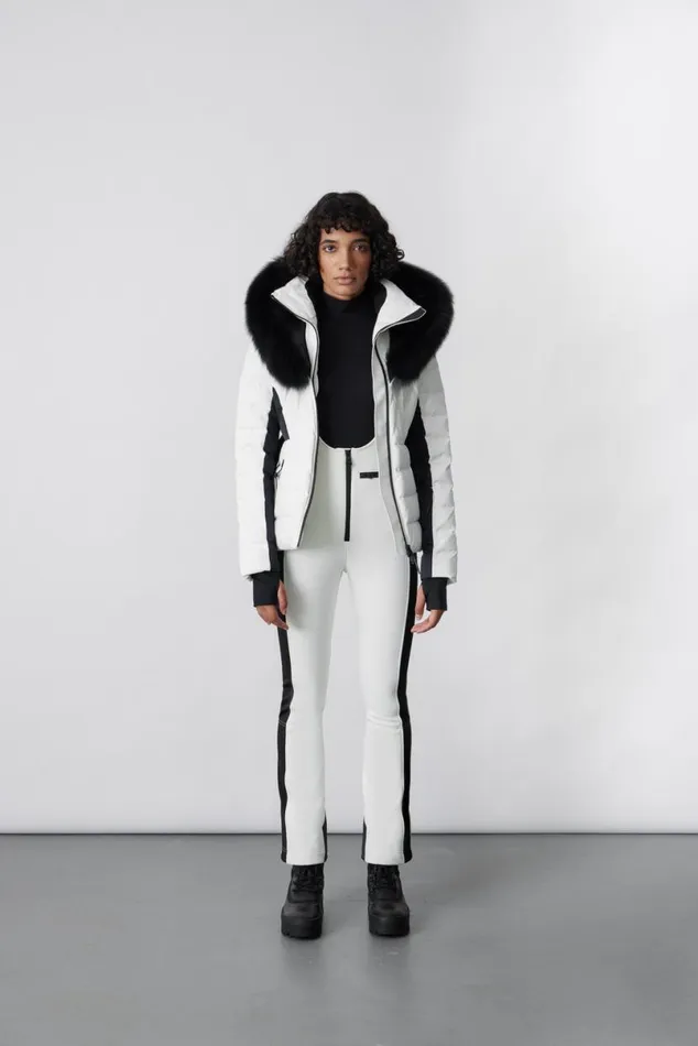 Downs and Jackets Women Mackage ELITA Down Ski Jacket With Removable Blue Fox Fur Trim Black Downs and Jackets Women Mackage ELITA Down Ski Jacket With Removable Blue Fox Fur Trim Black