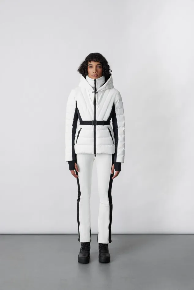 Downs and Jackets Women Mackage ELITA Down Ski Jacket With Removable Blue Fox Fur Trim Black Downs and Jackets Women Mackage ELITA Down Ski Jacket With Removable Blue Fox Fur Trim Black
