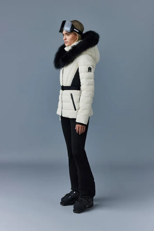 Downs and Jackets Women Mackage ELITA Down Ski Jacket With Removable Blue Fox Fur Trim Black Downs and Jackets Women Mackage ELITA Down Ski Jacket With Removable Blue Fox Fur Trim Black