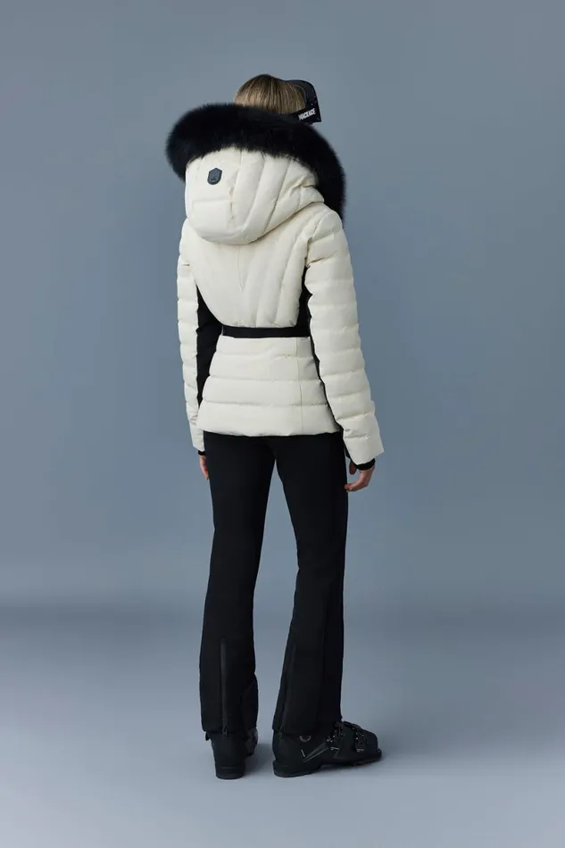 Downs and Jackets Women Mackage ELITA Down Ski Jacket With Removable Blue Fox Fur Trim Black Downs and Jackets Women Mackage ELITA Down Ski Jacket With Removable Blue Fox Fur Trim Black