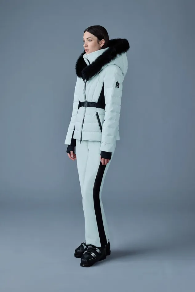 Downs and Jackets Women Mackage ELITA Down Ski Jacket With Removable Blue Fox Fur Trim Black Downs and Jackets Women Mackage ELITA Down Ski Jacket With Removable Blue Fox Fur Trim Black