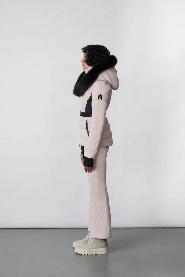 Downs and Jackets Women Mackage ELITA Down Ski Jacket With Removable Blue Fox Fur Trim Black Downs and Jackets Women Mackage ELITA Down Ski Jacket With Removable Blue Fox Fur Trim Black