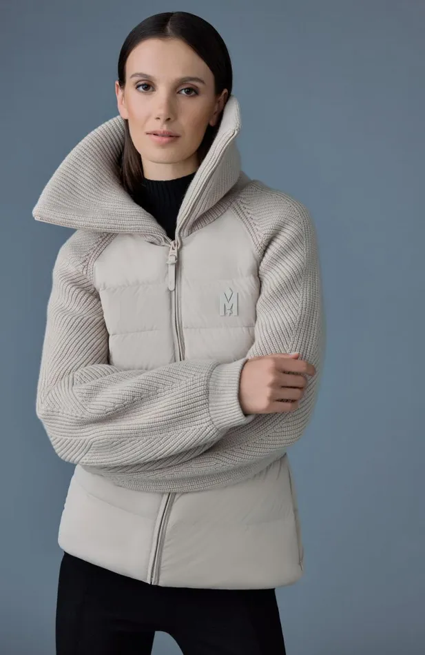 Downs and Jackets Women Mackage FOXY Light Down Mixed Media Jacket Trench Downs and Jackets Women Mackage FOXY Light Down Mixed Media Jacket Trench