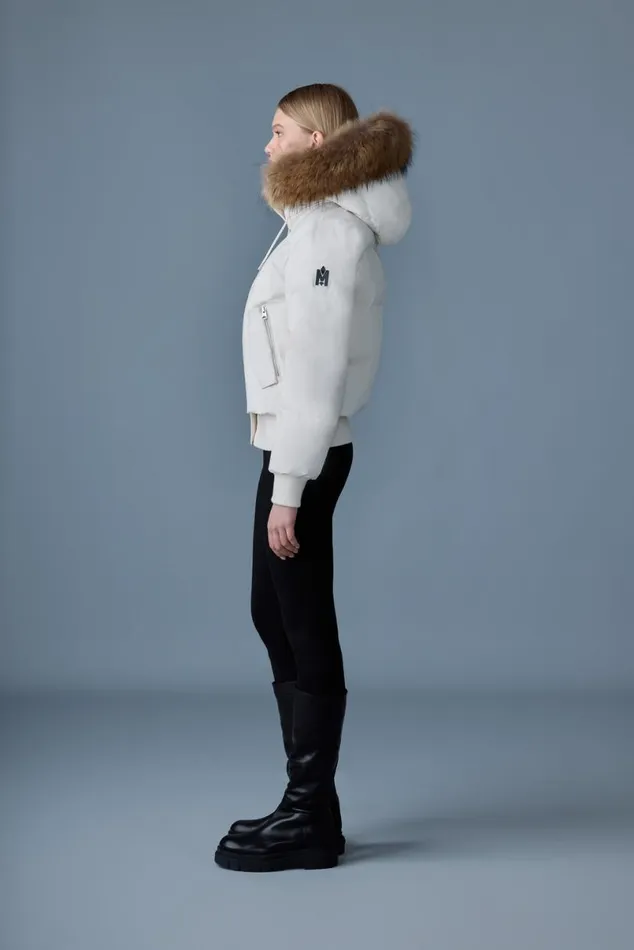 Downs and Jackets Women Mackage NEFIFZ Down Jacket With Removable Fur Trimmed Hood Cream Downs and Jackets Women Mackage NEFIFZ Down Jacket With Removable Fur Trimmed Hood Cream
