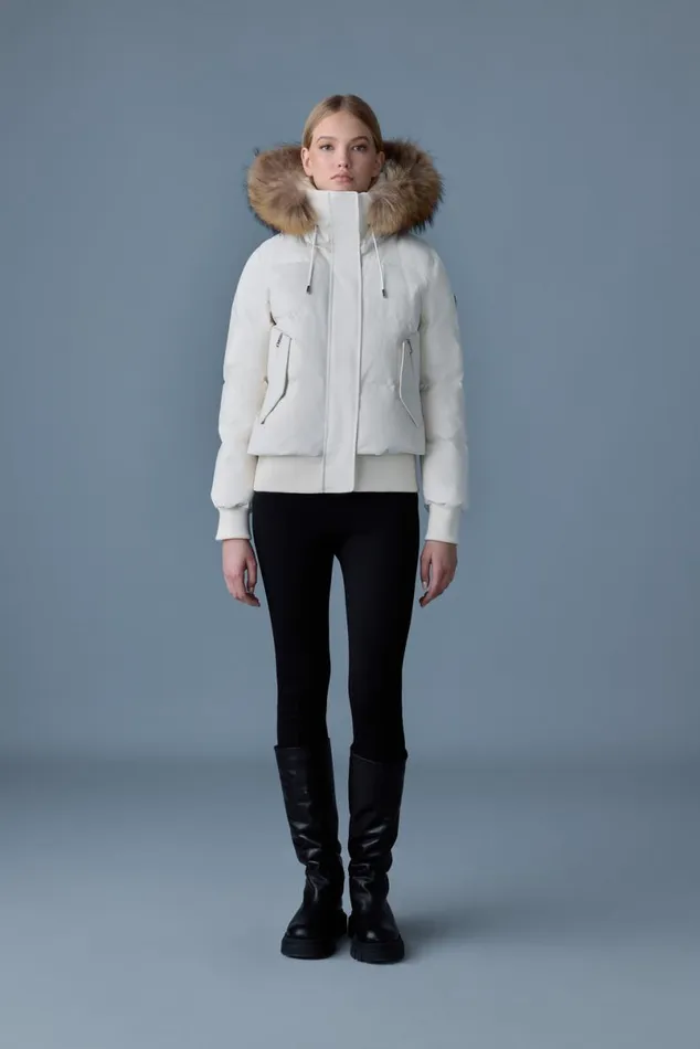 Downs and Jackets Women Mackage NEFIFZ Down Jacket With Removable Fur Trimmed Hood Cream Downs and Jackets Women Mackage NEFIFZ Down Jacket With Removable Fur Trimmed Hood Cream
