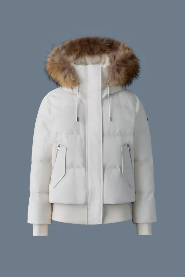 Downs and Jackets Women Mackage NEFIFZ Down Jacket With Removable Fur Trimmed Hood Cream Downs and Jackets Women Mackage NEFIFZ Down Jacket With Removable Fur Trimmed Hood Cream