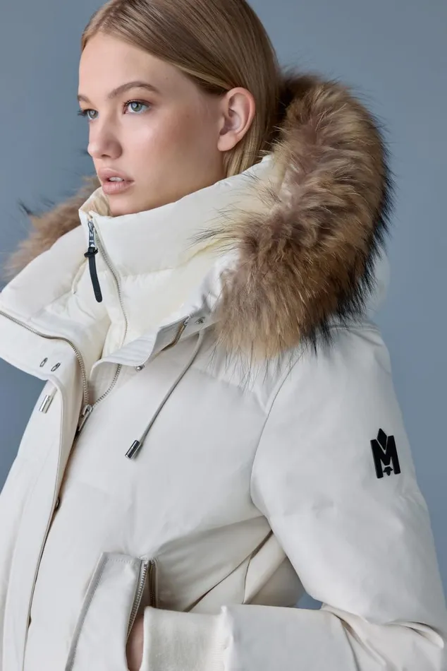 Downs and Jackets Women Mackage NEFIFZ Down Jacket With Removable Fur Trimmed Hood Cream Downs and Jackets Women Mackage NEFIFZ Down Jacket With Removable Fur Trimmed Hood Cream