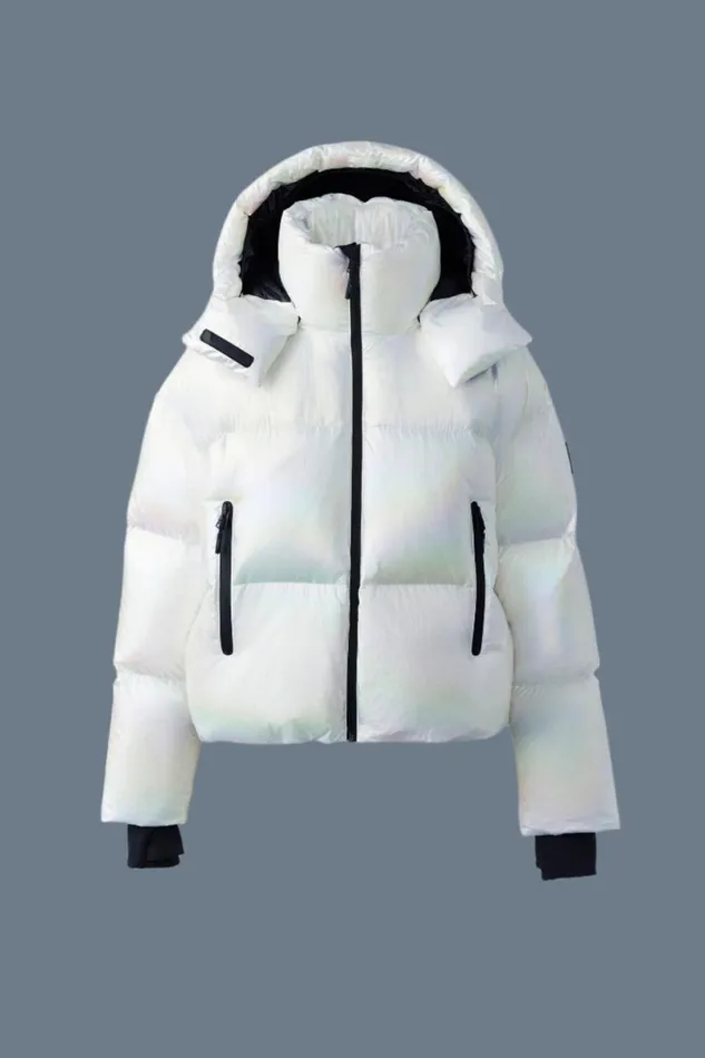 Downs and Jackets Women Mackage TESSYPRL Quilted Own Jacket With Removable Hood Pearl