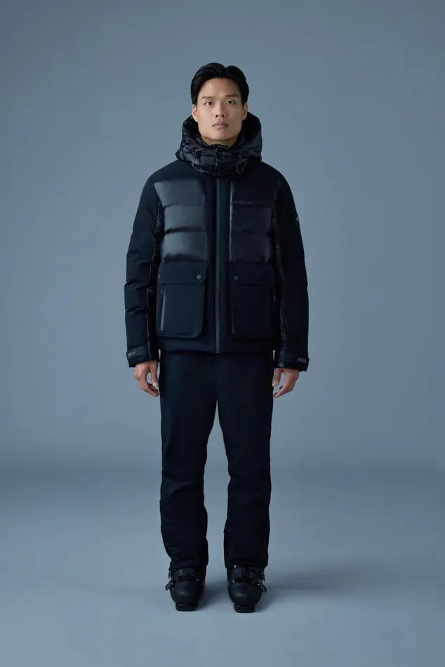 Downs and Parkas Men Mackage CODY Down Ski Jacket With Hood Blackwhite Downs and Parkas Men Mackage CODY Down Ski Jacket With Hood Blackwhite