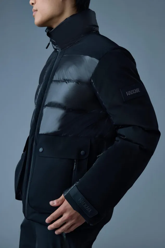 Downs and Parkas Men Mackage CODY Down Ski Jacket With Hood Blackwhite Downs and Parkas Men Mackage CODY Down Ski Jacket With Hood Blackwhite