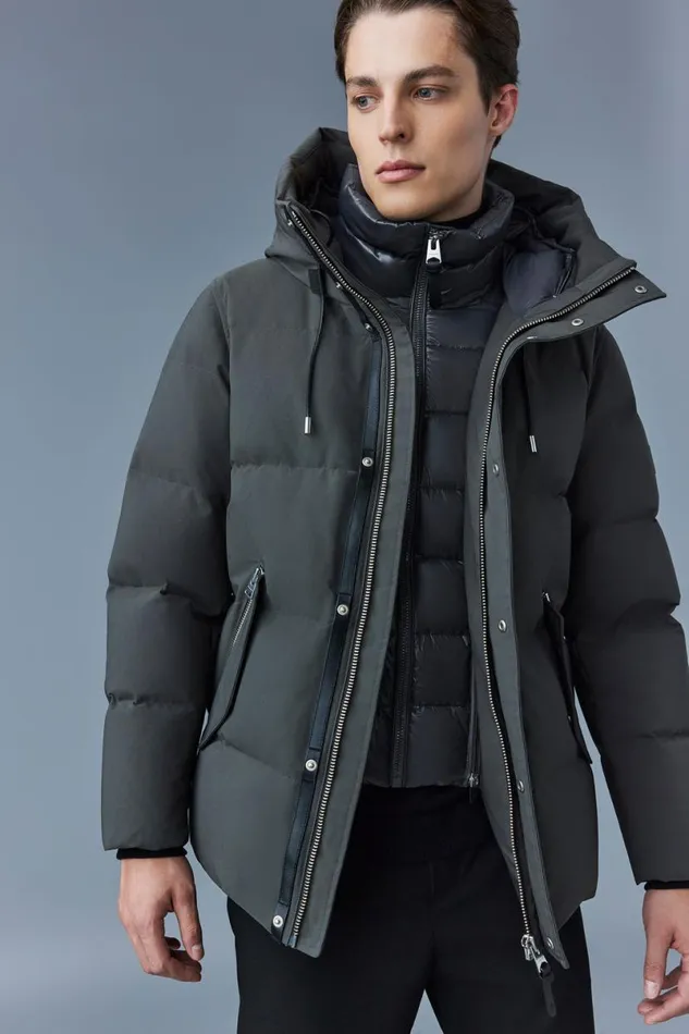 Downs and Parkas Men Mackage GRAYDON 2in1 Lustrous Light Down Jacket Black