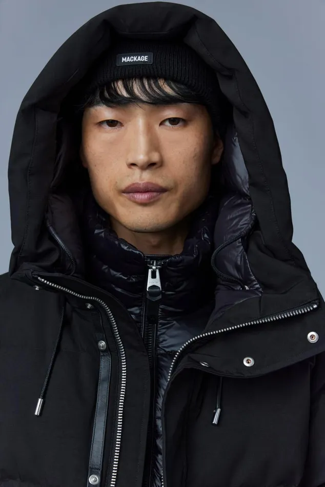 Downs and Parkas Men Mackage GRAYDON 2in1 Lustrous Light Down Jacket Black