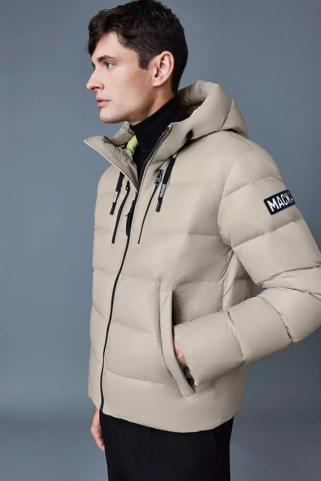 Downs and Parkas Men Mackage VICTOR Lustrous Light Down Jacket With Hood For Men Emerald Downs and Parkas Men Mackage VICTOR Lustrous Light Down Jacket With Hood For Men Emerald