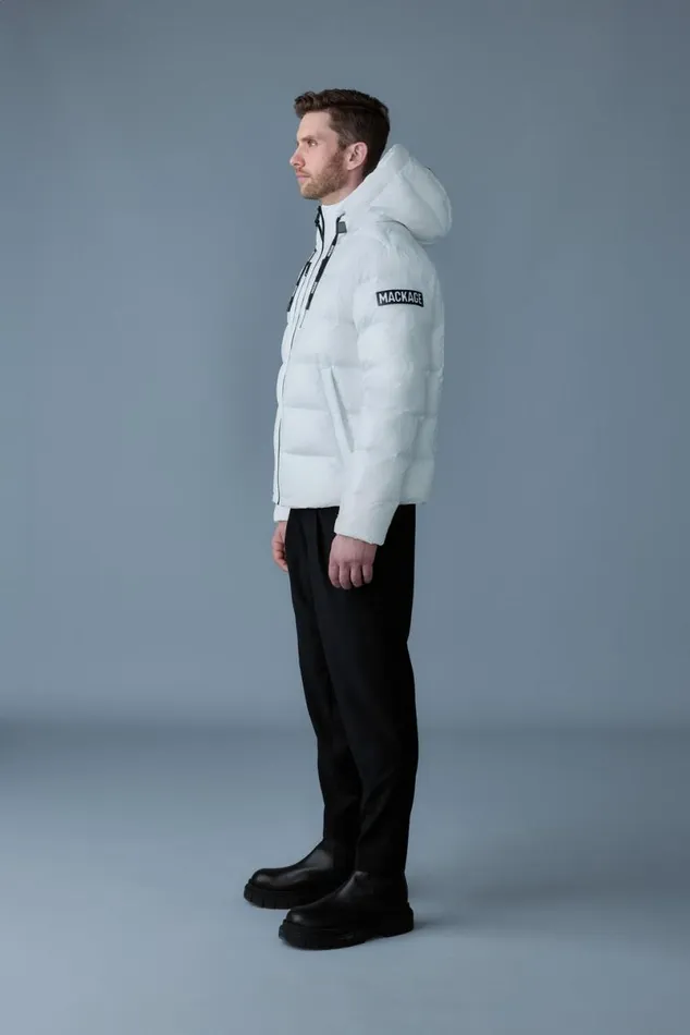 Downs and Parkas Men Mackage VICTOR Lustrous Light Down Jacket With Hood For Men Emerald Downs and Parkas Men Mackage VICTOR Lustrous Light Down Jacket With Hood For Men Emerald