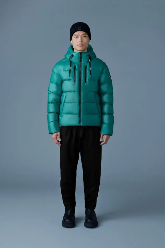 Downs and Parkas Men Mackage VICTOR Lustrous Light Down Jacket With Hood For Men Emerald Downs and Parkas Men Mackage VICTOR Lustrous Light Down Jacket With Hood For Men Emerald