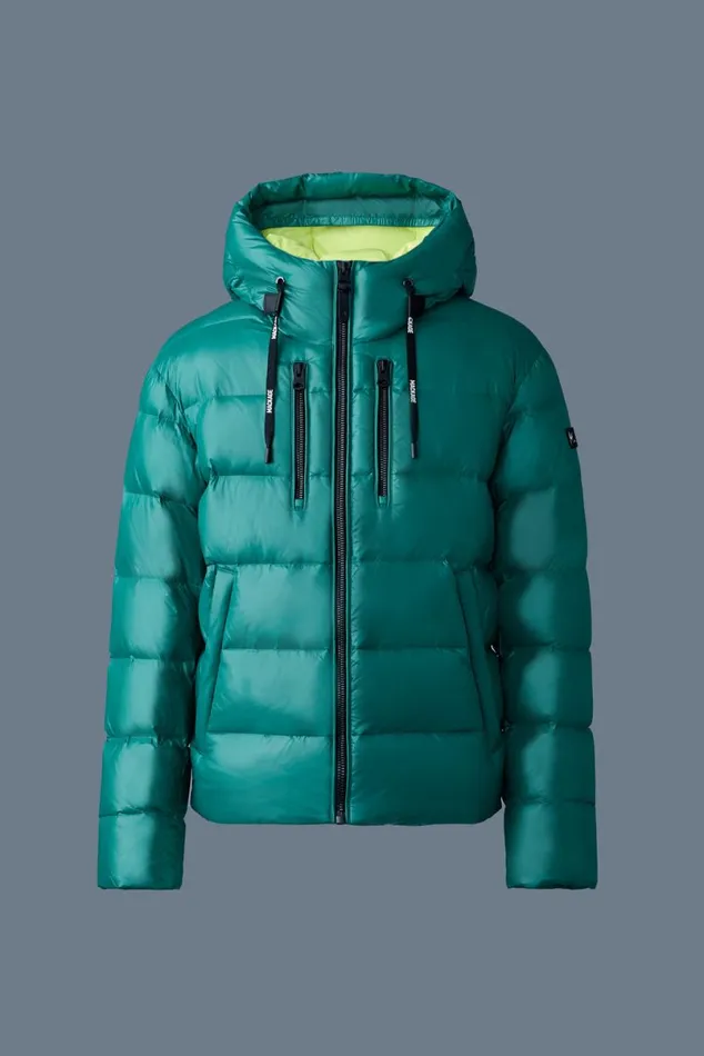 Downs and Parkas Men Mackage VICTOR Lustrous Light Down Jacket With Hood For Men Emerald Downs and Parkas Men Mackage VICTOR Lustrous Light Down Jacket With Hood For Men Emerald