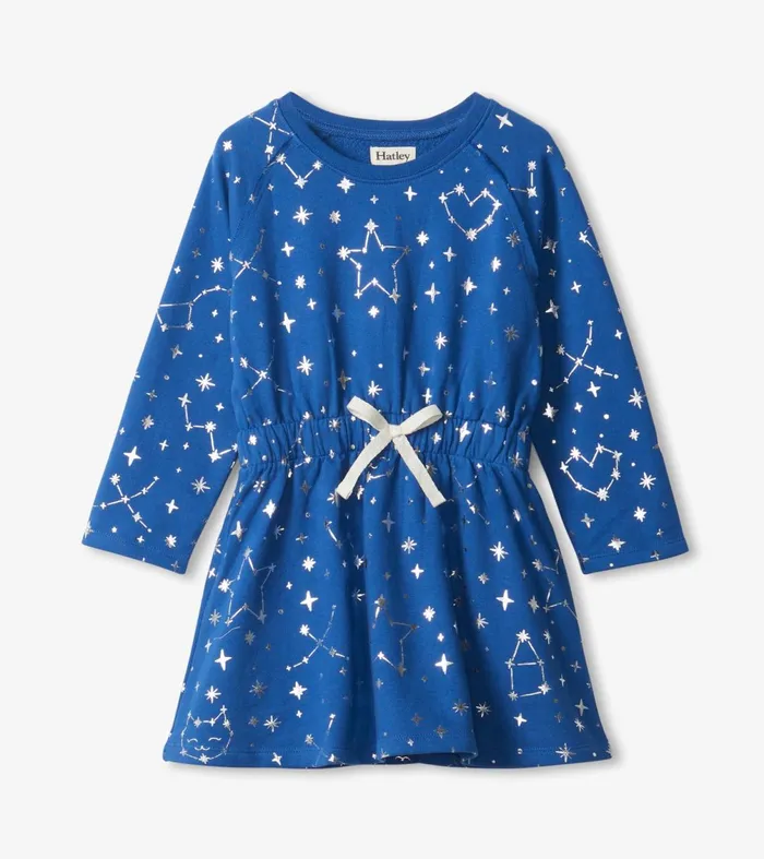 Dresses Girls Hatley Girls Constellations Waist Terry Dress