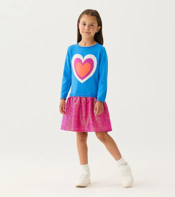 Dresses Girls Hatley Girls Hearts Dropped Waist Sweater Dress