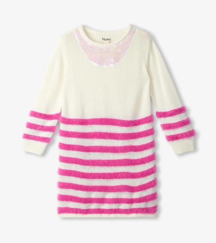 Dresses Girls Hatley Girls Rose Violet Sweater Dress