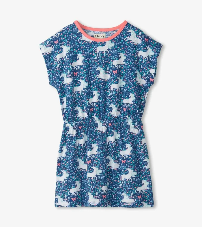 Dresses Girls Hatley Girls Unicorn Garden Relaxed Dress