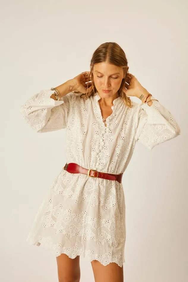 Dresses Shop Natalie Martin CLEO DRESS Geranium Milk