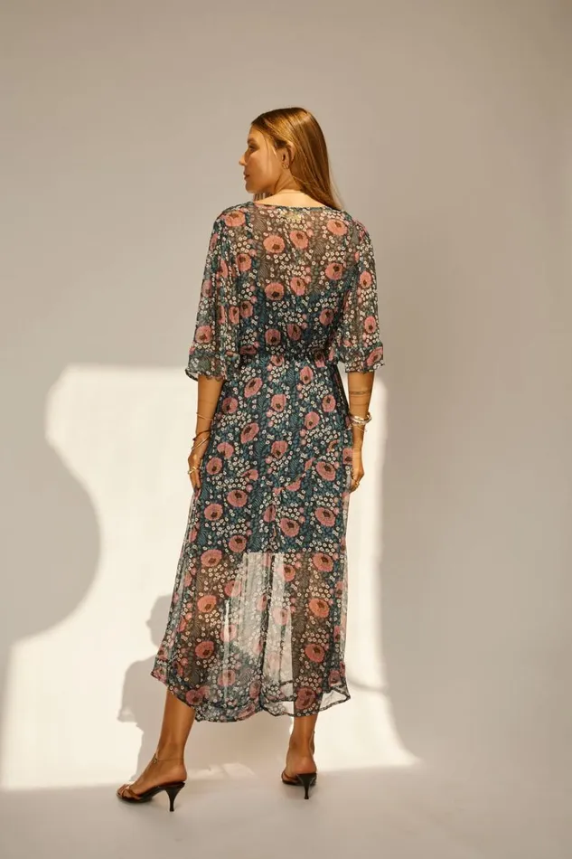 Dresses Shop Natalie Martin COCO MAXI Vintage Flowers Indigo