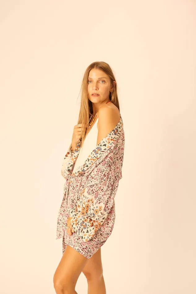 Dresses Shop Natalie Martin DIANE SHORT ROBE Petite Fleur Rose