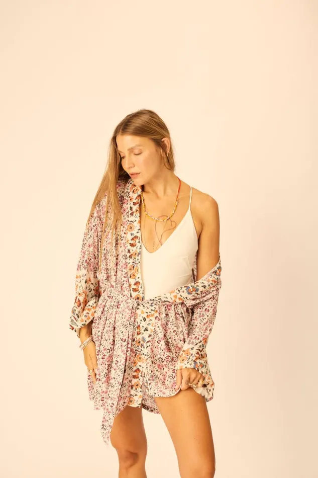Dresses Shop Natalie Martin DIANE SHORT ROBE Petite Fleur Rose