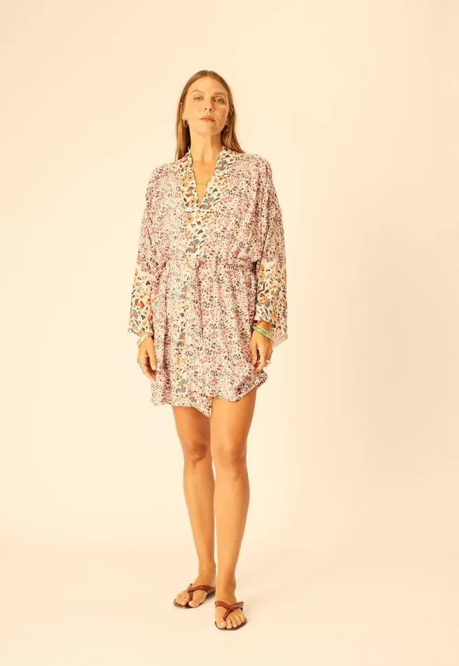 Dresses Shop Natalie Martin DIANE SHORT ROBE Petite Fleur Rose